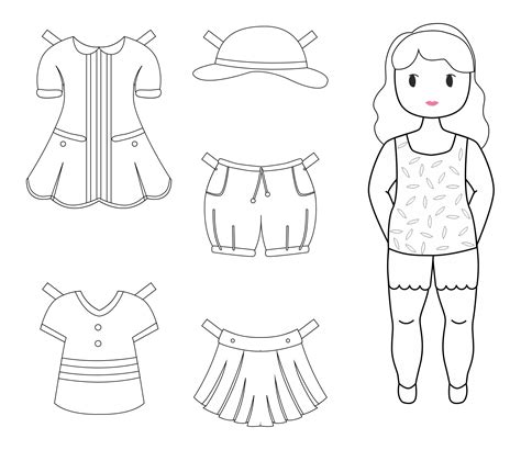 Paper Doll Printable Black And White