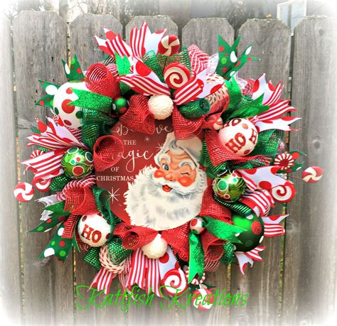 Santa Wreath Sold Christmas Wreaths Santa Wreath Wall Wreath