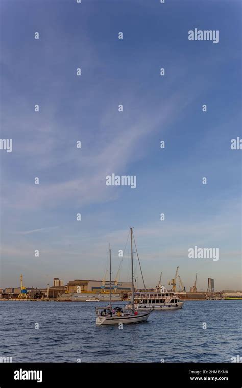 Aquatory Of The Port Of Klaipeda Lithuania During Vessels Yachts And