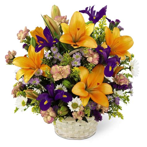 Order flower delivery to home, office, another city. Spring Flower Basket at Calgary Grower Direct Flower Shop