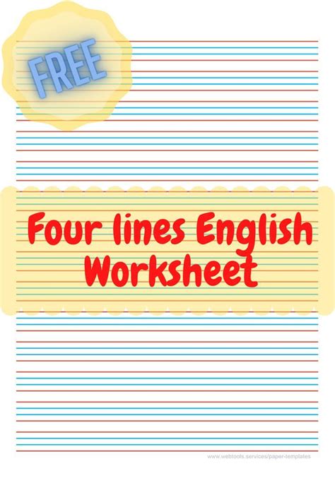 Four Lines English Worksheet English Alphabet Writing Notebook Paper