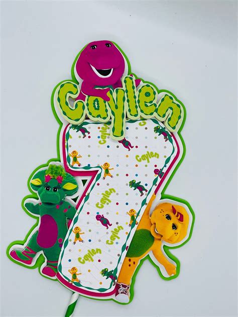 Barney Cake Topper Barney Themed Cake Topper Barney Tv Show Etsy