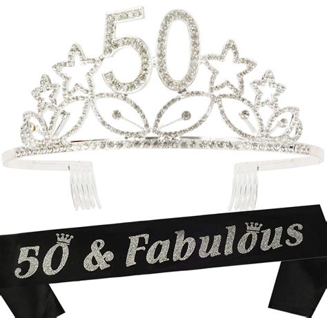 Buy 50th Birthday Ts For Women 50th Birthday Tiara And Sash Happy