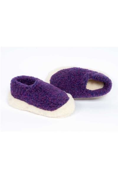 Irish Wool Slippers Violet