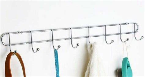 Wall Mounted Metal Hook Hangers With 8 Hooks For Coats Hats Or Towels