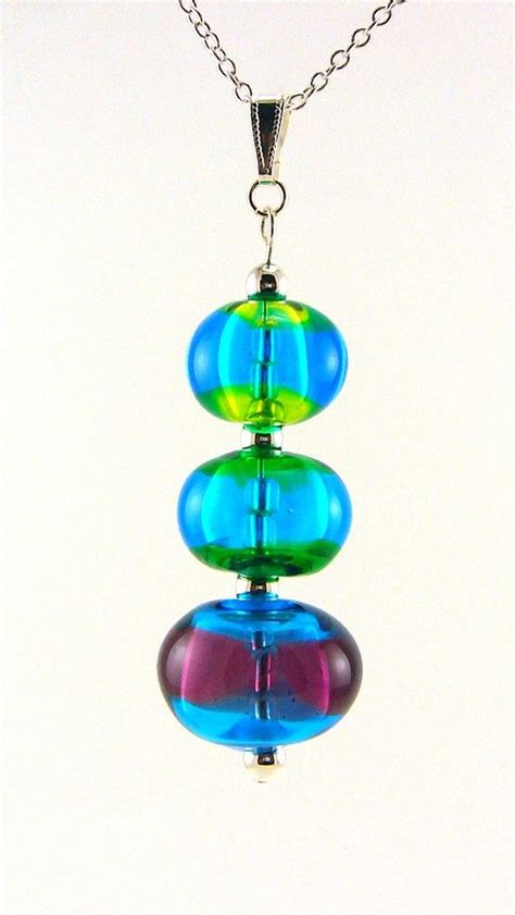 hollow bead lampworked glass bead necklace etsy glass bead necklace lampwork bead jewelry