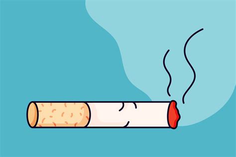Horizontal Poster With A Smoking Cigarette In The Cartoon Trend Style