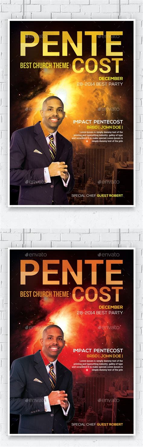 Pentecost Church Flyer Print Templates Graphicriver