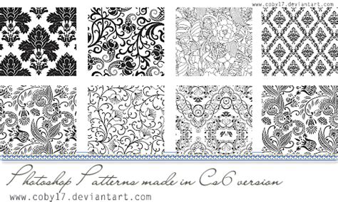 Add ornate details to your invitations. Floral Black and White Photoshop Patterns. by Coby17 on ...