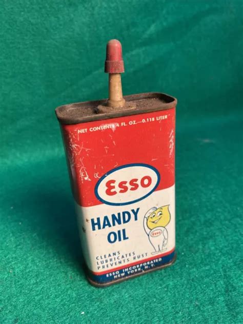 Vintage Esso Handy Oil 4 Oz Can Oiler W Oil Drop Man 1900 Picclick