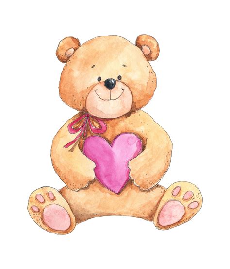 Love Teddy Bear With Heart By Olyamore Thehungryjpeg