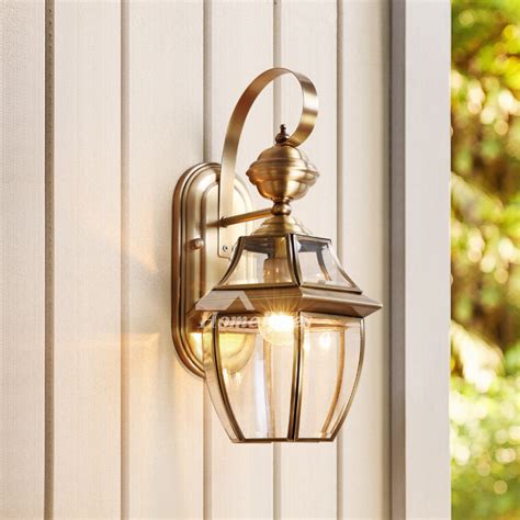 Brass Wall Sconce Glass Outdoor Decorative Lighting Unique Gold