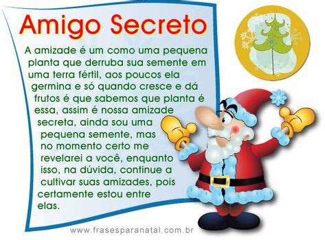 mensagem para amigo secreto Cartão para amiga Amigo secreto e Mensagem de amigo secreto