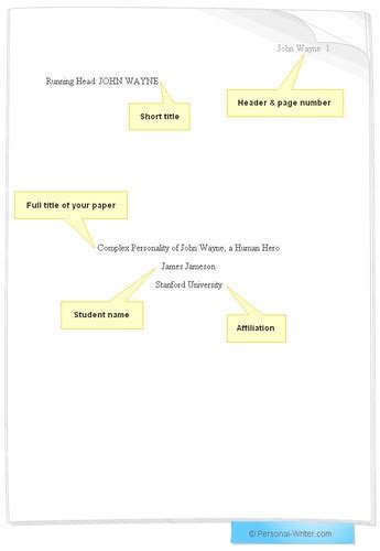 Include the page header (described after consulting with publication specialists at the apa, owl staff learned that the apa 6th edition sample papers have incorrect examples of running. Title page of research paper mla