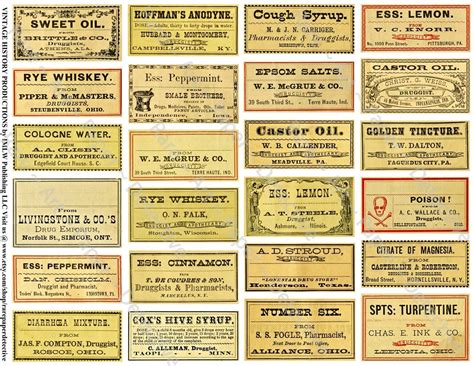 Vintage Pharmacist Druggist Chemist Apothecary Labels 1 Pharmacy