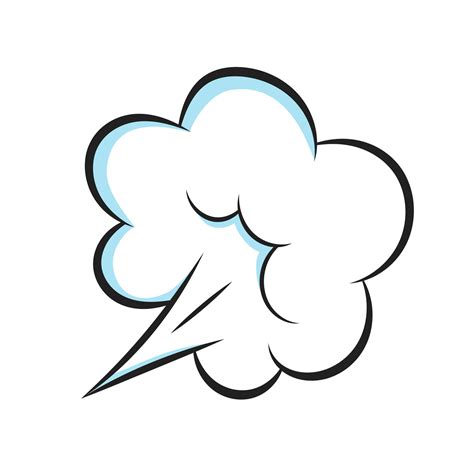 Smelling Pop Art Comics Cartoon Fart Cloud Flat Style Design Vector