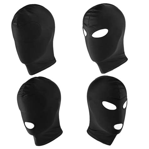 Sex Spandex Blindfold Face Full Mask Spandex Mouth Opening Headgear Style Fetish Sexy Toys