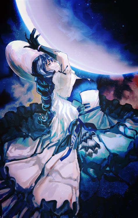 Wallpaper Anime Girls Astesia Arknights Long Hair Blue Hair Solo Artwork Digital Art