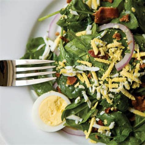 Wilted Spinach Salad With Warm Bacon Vinaigrette Farm Flavor Recipe