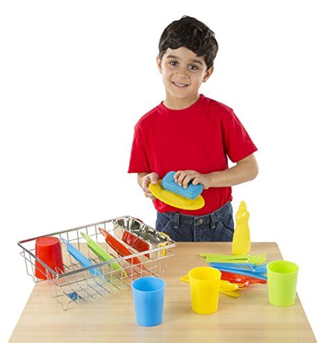 Melissa And Doug Lets Play House Wash And Dry Dish Set 4 Place Settings