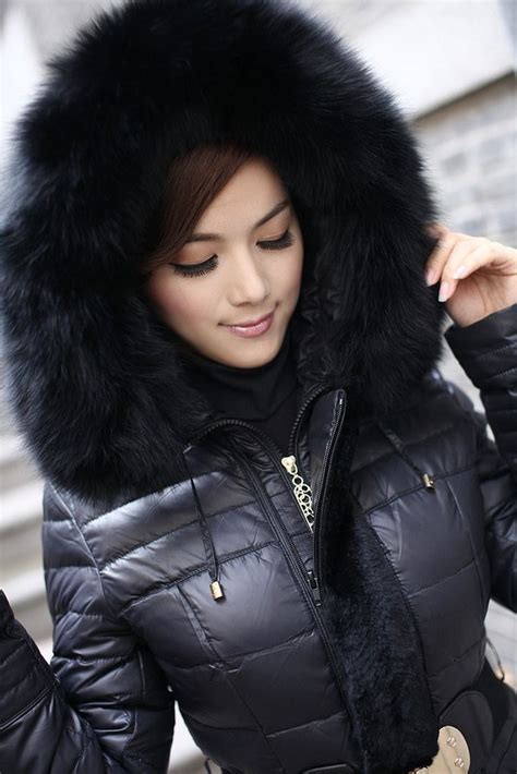 Fur Hood Hooded Winter Coat Fur Hood Quilted Coat Women