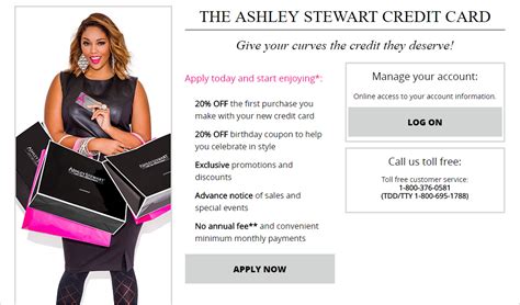 Special terms for 6 months apply to qualifying purchases of $300 or more or for 12 months apply to qualifying purchases of $1,000 or more charged with approved credit. Ashley Stewart Credit Card Application - CreditCardMenu.com
