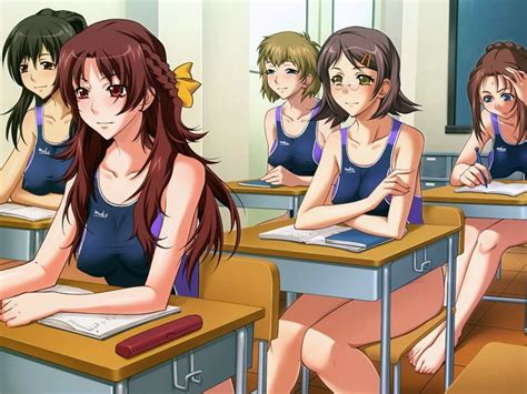 The Big Imageboard Tbib 5girls Blush Classroom Mizugi Oppai School