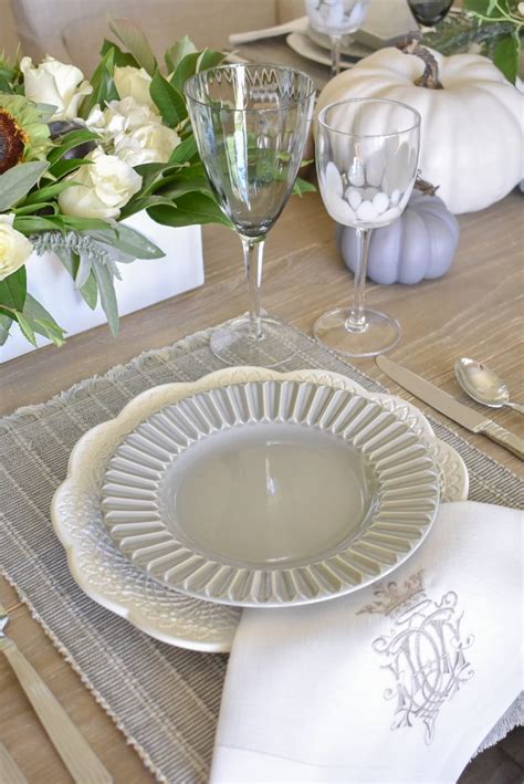 Fifty Shades Of Grey And White Fall Tablescape Home With Holliday