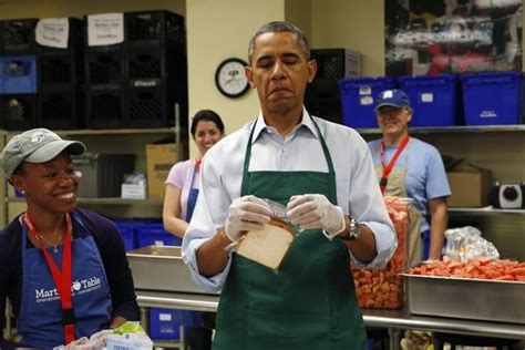 Obama Makes Sandwich