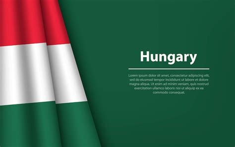 Premium Vector Wave Flag Of Hungary With Copyspace Background