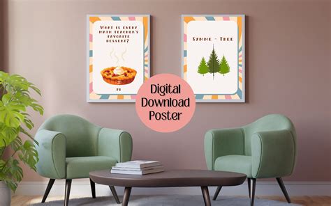 Set Of 6 Cute Funny Classroom Posters Retro Math Posters Etsy