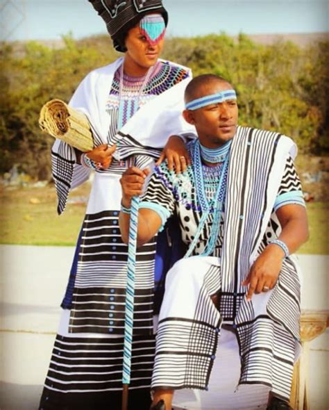 Couple In Xhosa Umbhaco Traditional Wedding Attire Clipkulture