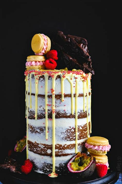 Passion Fruit Raspberry Naked Birthday Cake I Sugar Coat It