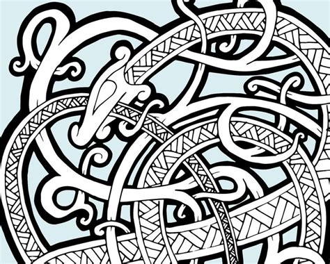 Viking Artwork Viking Serpent And Vines Digital Download Etsy