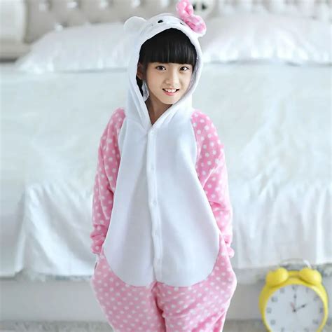 Children Kids Flannel Animal Pajamas Anime Cartoon Costumes Sleepwear