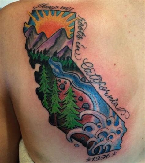 50 State Of California Tattoos Designs 2019 Bear Flowers Tattoo