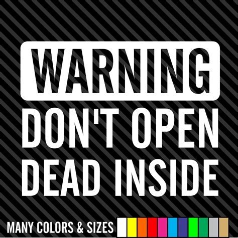 Dont Open Dead Inside Walking Dead Zombie Cur Truck Etsy