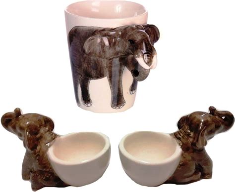 Elefanten Set Tasse Eierbecher Aus Keramik Geschenk Handgemacht Amazonde Küche Haushalt