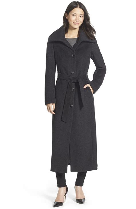 Calvin Klein Long Belted Wool Blend Coat Nordstrom