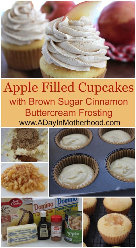 Apple Filled Cupcakes With Brown Sugar Cinnamon Buttercream Frosting