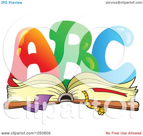 Royalty Free Rf Clip Art Illustration Of Abc Over An Open Book By