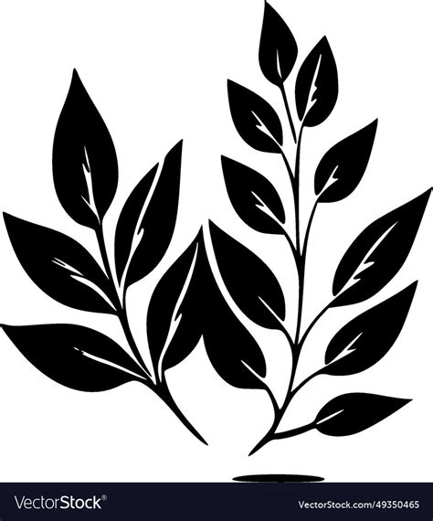 Leaves Black And White Royalty Free Vector Image