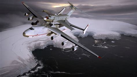 Transport Aircraft Flying An 225 Mriya Over The Arctic Ocean Wallpapers