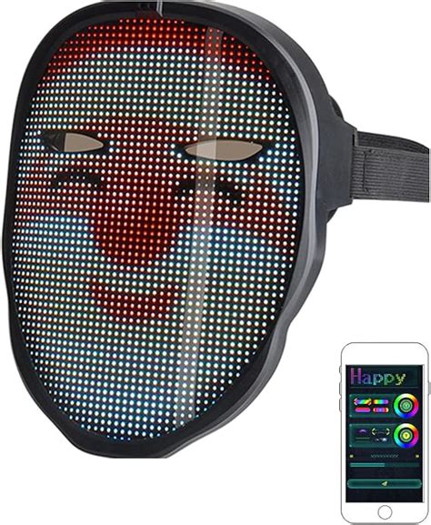 Led Face Mask Transforming Luminous Mask Rechargeable Bluetooth App