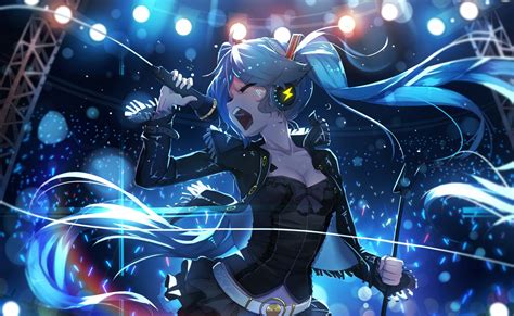 Fondos De Pantalla Pelo Largo Anime Chicas Anime Pelo Azul Vocaloid Hatsune Miku