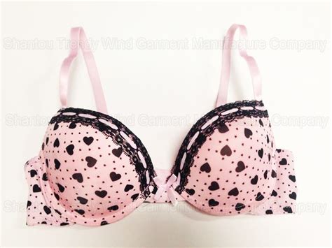 Push Up Printed Bra With Lace And Ribbon Style Traditional Material 90 Cotton 10 Spandex