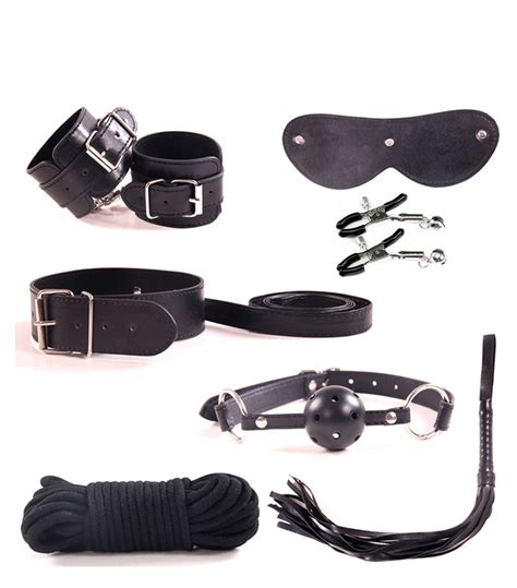 Bdsm Kits Adults Sex Toys For Sex Game Handcuffs Nipple Clamps Whip Spanking Sex Leather Bondage