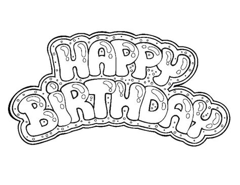 Printable Bubble Letter Happy Birthday Coloring Page Happy Birthday