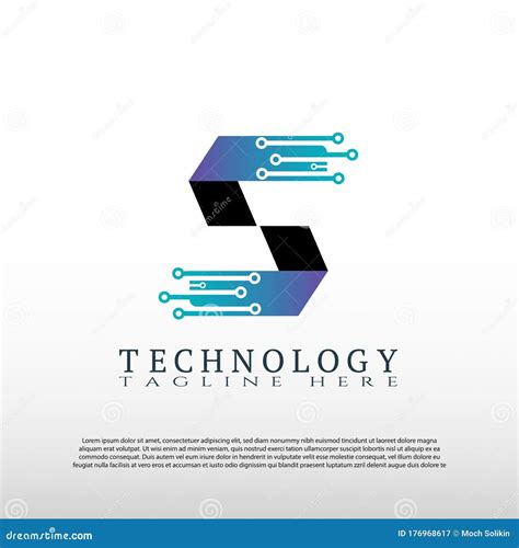 Technology Logo With Initial S Letter Future Tech Icon Stock Vector