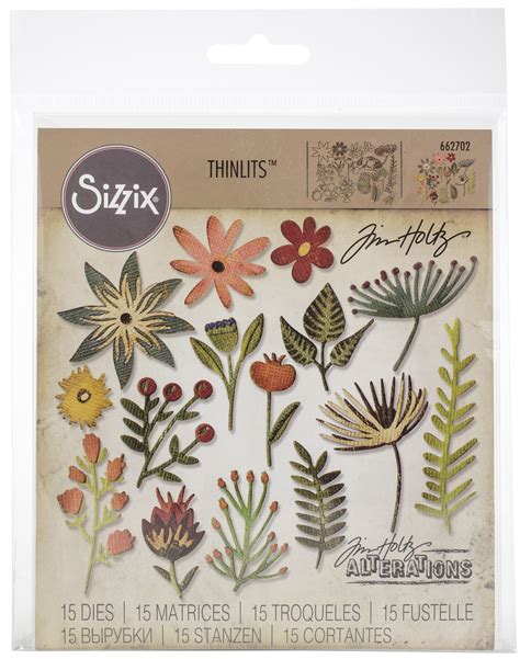 Sizzix Thinlits Dies By Tim Holtz Funky Floral 3 630454247685